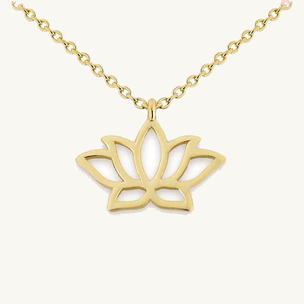 Gold lotus flower hot sale pendant necklace